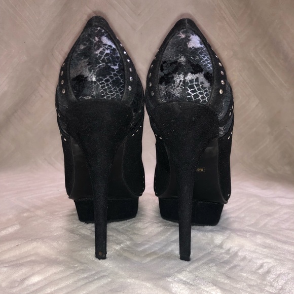 COPY - Black Suede Heels - Picture 2 of 6